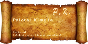 Palotai Klaudia névjegykártya